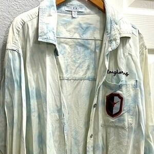Texas longhorn lightweight women's button down‎ size medium oversized
